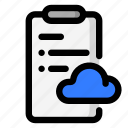 clipboard, cloud, sheet, web, taskboard, checklist, online