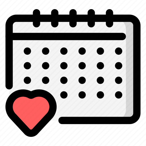 Calendar, date, heart, event, rendezvous icon - Download on Iconfinder