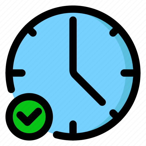 Accept, checkmark, clock, time, in time, on time, check mark icon - Download on Iconfinder