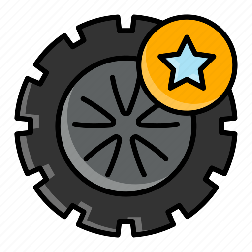 Car tire, star, new, tyre, rubber tire, rimmed icon - Download on Iconfinder