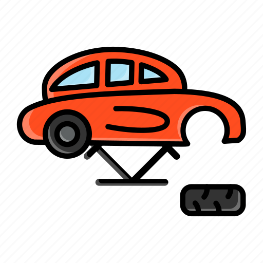 Car, upkeep, scissors, jack screw, hydraulic jack, tire replacement icon - Download on Iconfinder