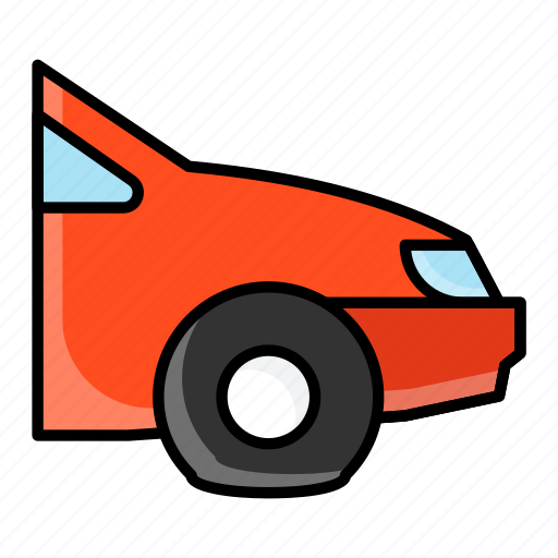 Flat, car tire, tyre, front side, tire, car bonnet icon - Download on Iconfinder
