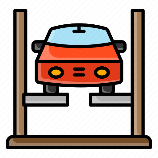 Hydraulic, clear floor, automobile, lifter, home garage, maintenance icon - Download on Iconfinder