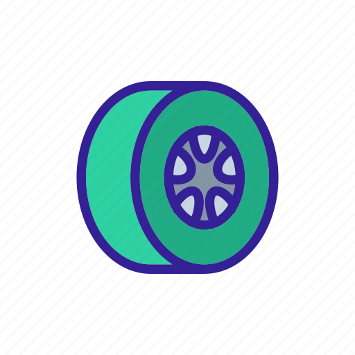 Auto, car, contour, tire, tyre, wheel icon - Download on Iconfinder