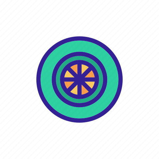 Auto, car, contour, tire, tyre, wheel icon - Download on Iconfinder