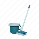 mop, cleaning, bucket, clean, household, wash