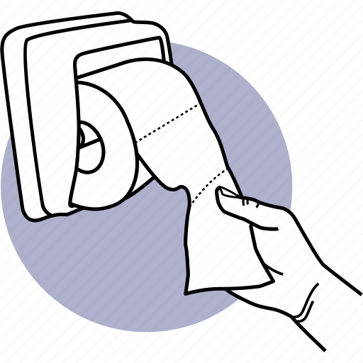 Toilet, paper, hand, pulling, taking, roll, tissue icon - Download on Iconfinder
