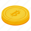 bitcoin, token, isometric 