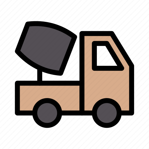 Truck, building, construction, cement, mixer icon - Download on Iconfinder
