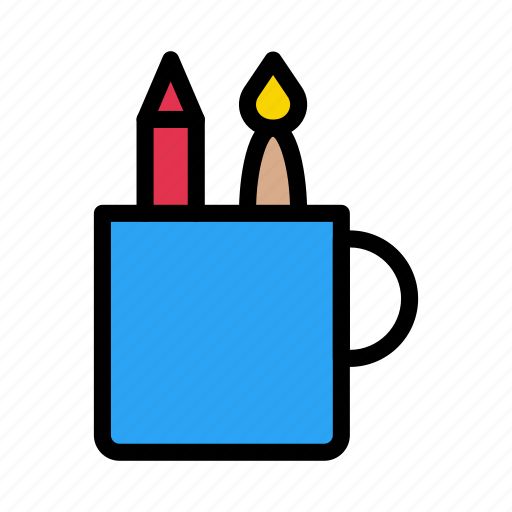 Brush, art, cup, paint, design icon - Download on Iconfinder