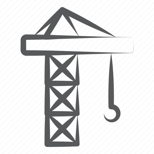 Construction crane, crane hook, crane machine, heavy machinery, industrial crane, tower crane icon - Download on Iconfinder