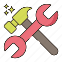 wrench, hammer, tools, repair