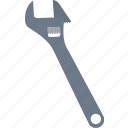 adjustable, flat, key, mechanic, spanner, tool, wrench