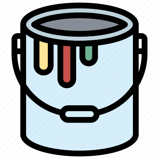 Bucket, color, paint, paintbucket, tools, wall icon - Download on Iconfinder