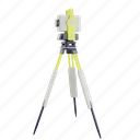 3d render, total station, measuring land, labor, construction, architecture, equipment, tool 