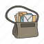 courier, letters, mail, mailman, messages, satchel 