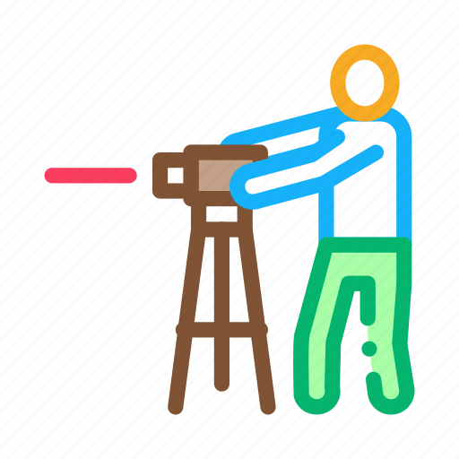 Engineer, equipment, human, landscape, measuring, topography, worker icon - Download on Iconfinder