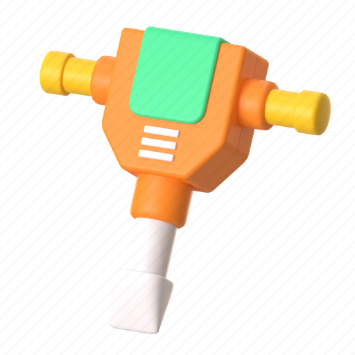 Hammer jack, jackhammer, drill, hammer, repair, construction, renovation 3D illustration - Download on Iconfinder