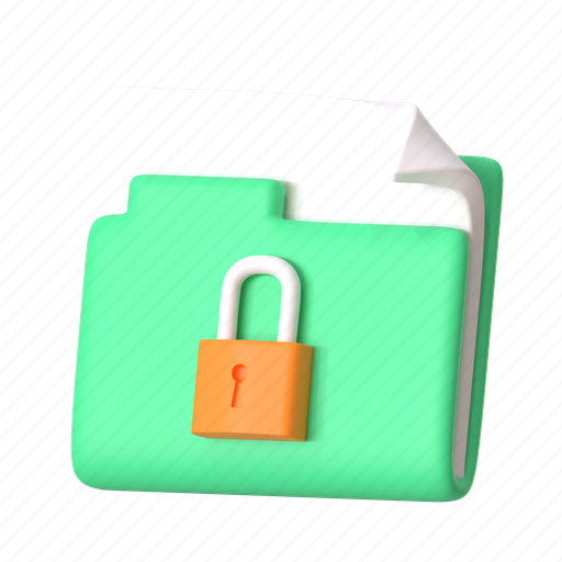 File locked, lock, security, protection, personal data, document, file 3D illustration - Download on Iconfinder