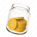 tips, coins, jar, included, savings, money, payment, finance, banking 