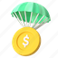 parachute, drop, income, crowdfunding, insurance, money, payment, finance, banking 