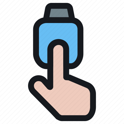 Touch, tap, click, finger, hand, wristwatch, smartwatch icon - Download on Iconfinder