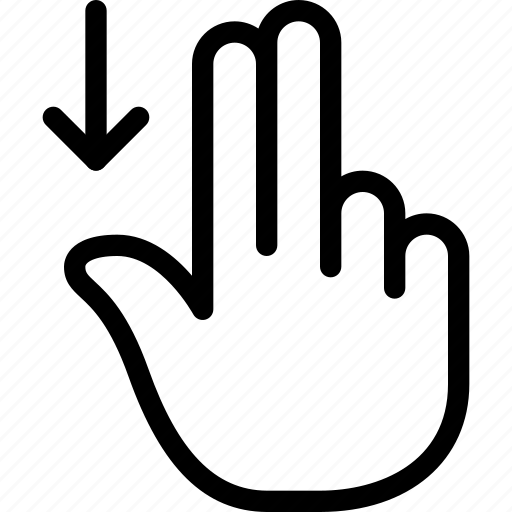 Two, finger, down, touch, gesture icon - Download on Iconfinder