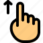 touch, gesture, scroll up, finger 