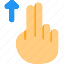 two, finger, scroll, up, touch, gesture