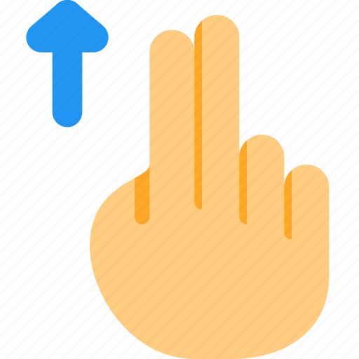 Two, finger, scroll, up, touch, gesture icon - Download on Iconfinder