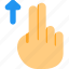 two, finger, scroll, up, touch, gesture 