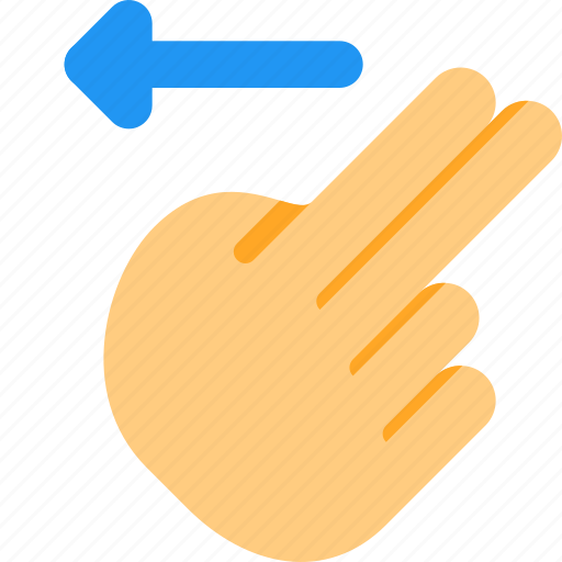 Two, finger, slide, left, touch, gesture icon - Download on Iconfinder