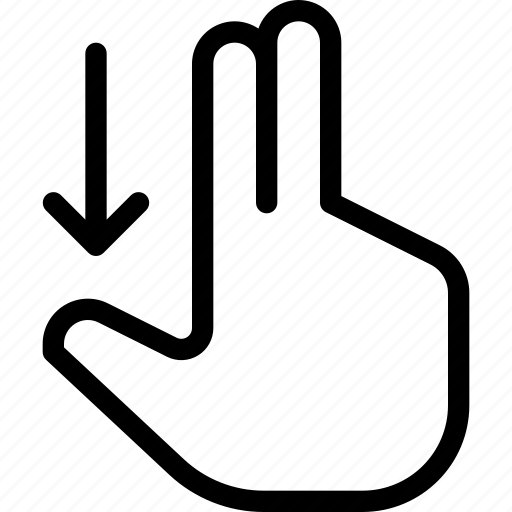 Down, finger, gesture, hand, scroll, touch, two icon - Download on Iconfinder