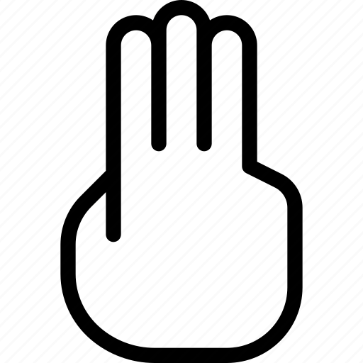 Click, finger, gesture, hand, three, touch icon - Download on Iconfinder
