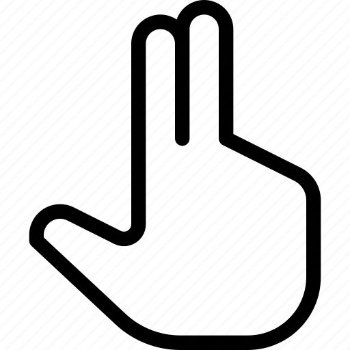 Finger, gesture, hand, touch, two icon - Download on Iconfinder