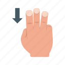 device, fingers, gesture, hand, system, three, up 