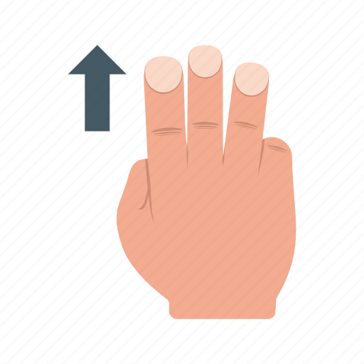 Device, down, fingers, gesture, hand, system, three icon - Download on Iconfinder