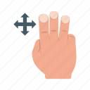 device, fingers, gesture, hand, move, system, three 