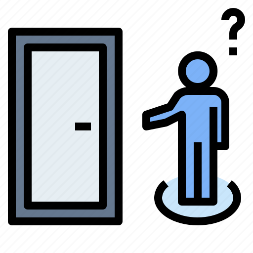 Confuse, door, doubt, forget, hesitate, safety, worry icon - Download on Iconfinder