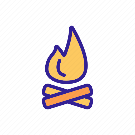 Bonfire, camp, contour, fire, firewood, tourism, tourist icon - Download on Iconfinder