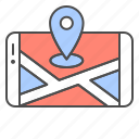 mobile, map, gps, location, phone, navigation, pin, map pointer