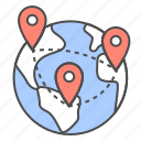 globe, map, trip, pin, world, gps, earth, travel