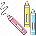 crayon, crayons icon, creativity, wax pencils
