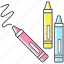 crayon, crayons icon, creativity, wax pencils 