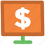 dollar display, e commerce, ecommerce, economy concept, finance, marketing, monitor screen, web element 