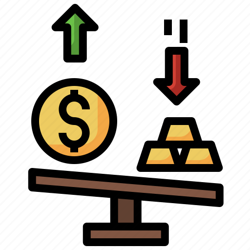Scale, justice, balance, gold, dollar icon - Download on Iconfinder