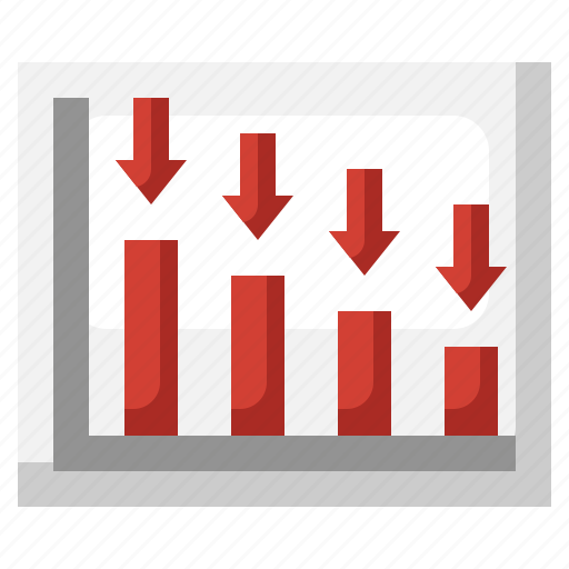 Bar, graph, down, arrow, statistics, analytics icon - Download on Iconfinder