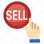 selling, click, press, finger, button 