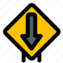 down, arrow, signpost, layout, traffic, signal, road