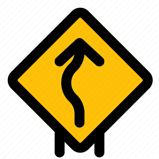 Curve, road, signal, layout, signpost, traffic icon - Download on Iconfinder